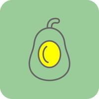 avocado's gevulde geel icoon vector