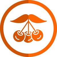 scherp kersen glyph oranje cirkel icoon vector