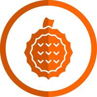 jackfruit glyph oranje cirkel icoon vector