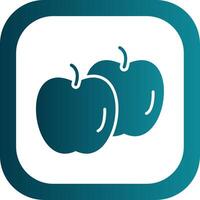 appels glyph helling ronde hoek icoon vector