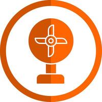 ventilator glyph oranje cirkel icoon vector