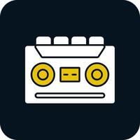 cassette opnemer glyph twee kleur icoon vector