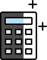 rekenmachine gevulde voor de helft besnoeiing icoon vector