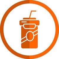 zacht drinken glyph oranje cirkel icoon vector