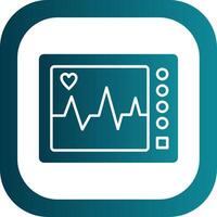 ecg machine glyph helling ronde hoek icoon vector