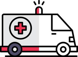 ambulance gevulde voor de helft besnoeiing icoon vector