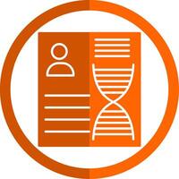 dna glyph oranje cirkel icoon vector