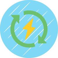 hernieuwbaar energie vlak blauw cirkel icoon vector