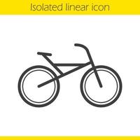 fiets lineaire pictogram. dunne lijn illustratie. fietsen contour symbool. vector geïsoleerde overzichtstekening