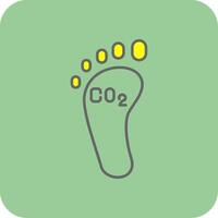 koolstof voetafdruk gevulde geel icoon vector