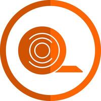 kanaal plakband glyph oranje cirkel icoon vector