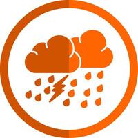 extreem weer glyph oranje cirkel icoon vector