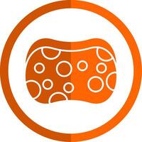 spons glyph oranje cirkel icoon vector