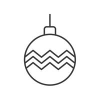 kerstboom bal lineaire pictogram. dunne lijn illustratie. kerstboom snuisterij contour symbool. vector geïsoleerde overzichtstekening