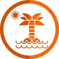 woestijn eiland glyph oranje cirkel icoon vector