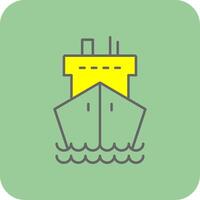 lading schip gevulde geel icoon vector