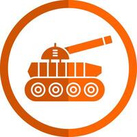 tank glyph oranje cirkel icoon vector