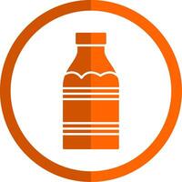 melk fles glyph oranje cirkel icoon vector