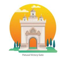 patuxai overwinningsmonument in vientiane, vectorillustratie vector