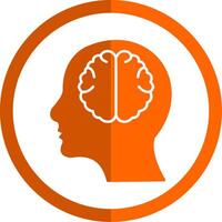 neurologie glyph oranje cirkel icoon vector