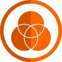 kleur palet glyph oranje cirkel icoon vector