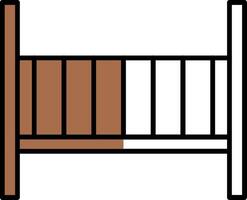 baby wieg gevulde voor de helft besnoeiing icoon vector