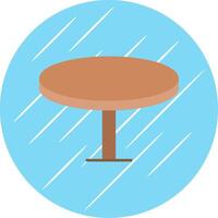 ronde tafel vlak blauw cirkel icoon vector