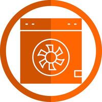 koeler glyph oranje cirkel icoon vector