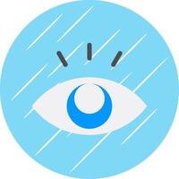 oog vlak blauw cirkel icoon vector