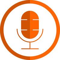 podcast glyph oranje cirkel icoon vector