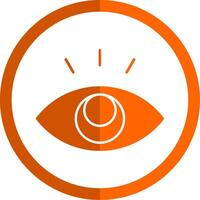 oog glyph oranje cirkel icoon vector