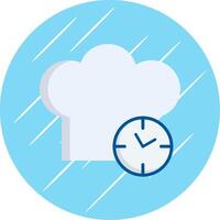 keuken timer vlak blauw cirkel icoon vector