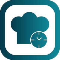 keuken timer glyph helling ronde hoek icoon vector