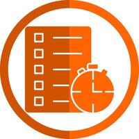 bijhouden van tijd glyph oranje cirkel icoon vector