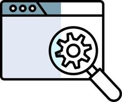 analytisch gevulde voor de helft besnoeiing icoon vector