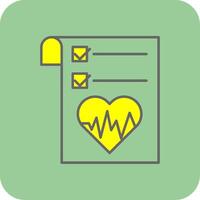 Gezondheid diagram gevulde geel icoon vector