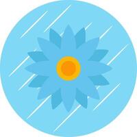 zonnebloem vlak blauw cirkel icoon vector