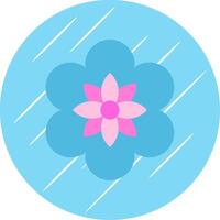 bloem vlak blauw cirkel icoon vector