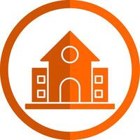 school- glyph oranje cirkel icoon vector