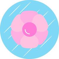 hortensia vlak blauw cirkel icoon vector