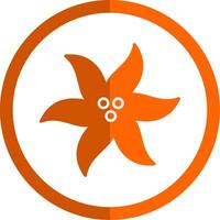 klokje glyph oranje cirkel icoon vector