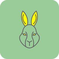konijn gevulde geel icoon vector