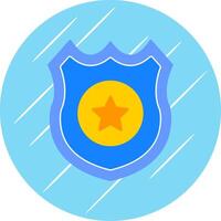 Politie insigne vlak blauw cirkel icoon vector