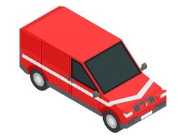 rode isometrische auto voor het vervoer van goederen stock vector afbeelding