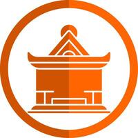 paviljoen glyph oranje cirkel icoon vector