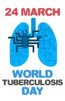tuberculose dag poster op witte achtergrond vector