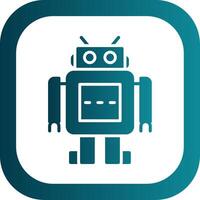 robot glyph helling ronde hoek icoon vector