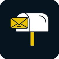 mail doos glyph twee kleur icoon vector