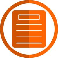 document glyph oranje cirkel icoon vector