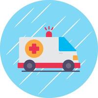 ambulance vlak blauw cirkel icoon vector